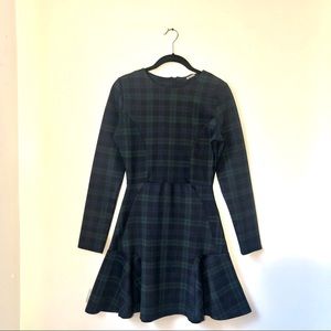 Missguided green plaid skater dress
